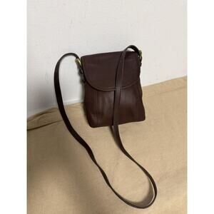 Vintage Coach Crossbody Bag Womens Small Brown Leather Magnetic Flap Purse